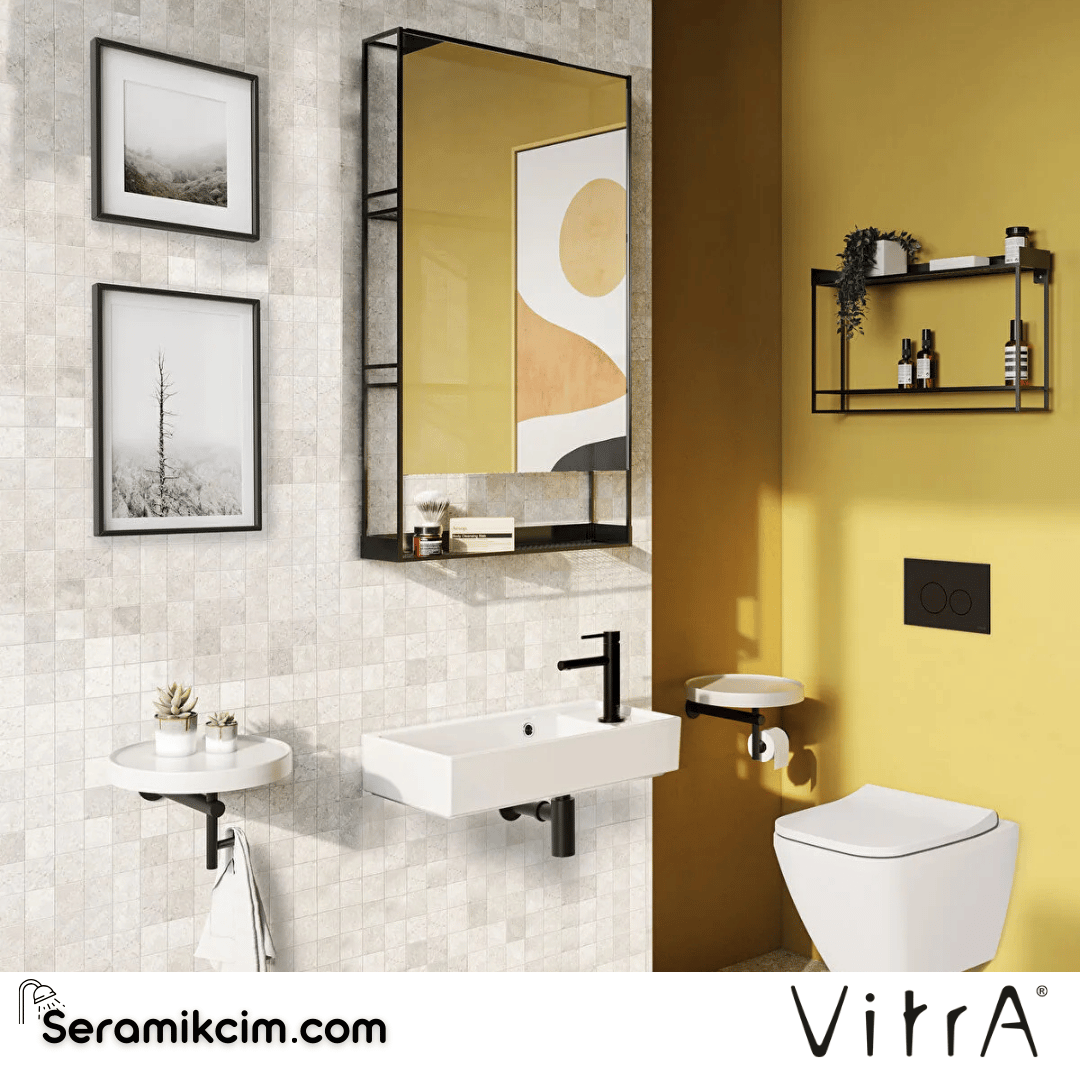 VitrA ArchiPlan Ayna 60 cm, raflı metal, siyah 66609 - 66609