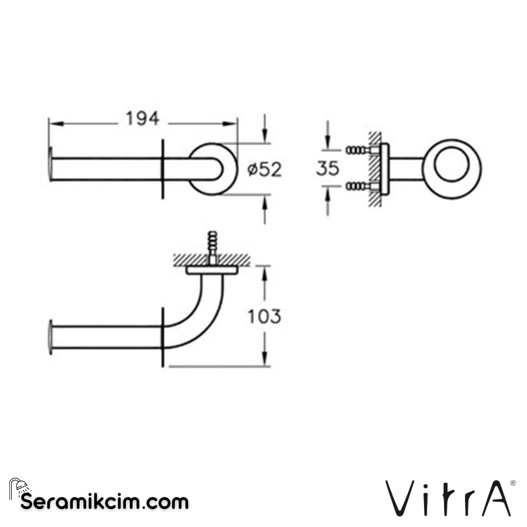 VitrA Arkitekta Yedek Tuvalet Kağıtlığı A44272 - A44272