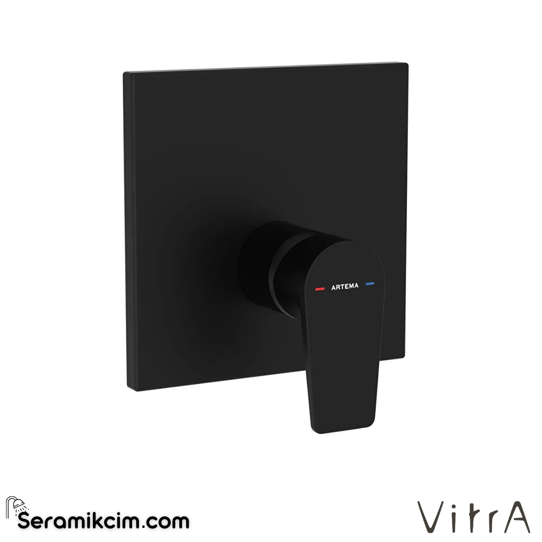 VitrA Flow Square Ankastre Mekanik Duş Bataryası (V-Box, sıva üstü grubu) Mat Siyah A4332836 - A4332836