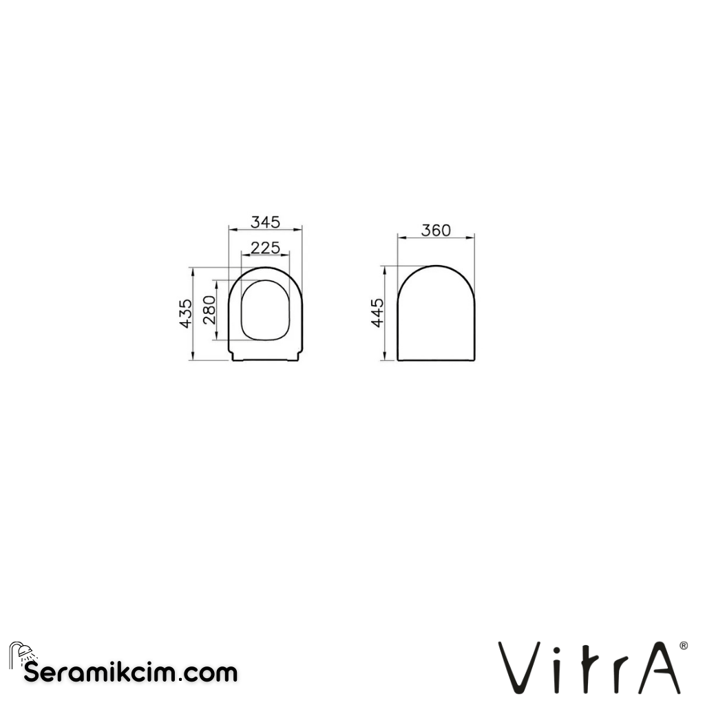 VitrA Integra Klozet Kapağı Duroplast, Üstten Sıkmalı Metal Menteşeli, Beyaz 108-003-056 - 108-003-056