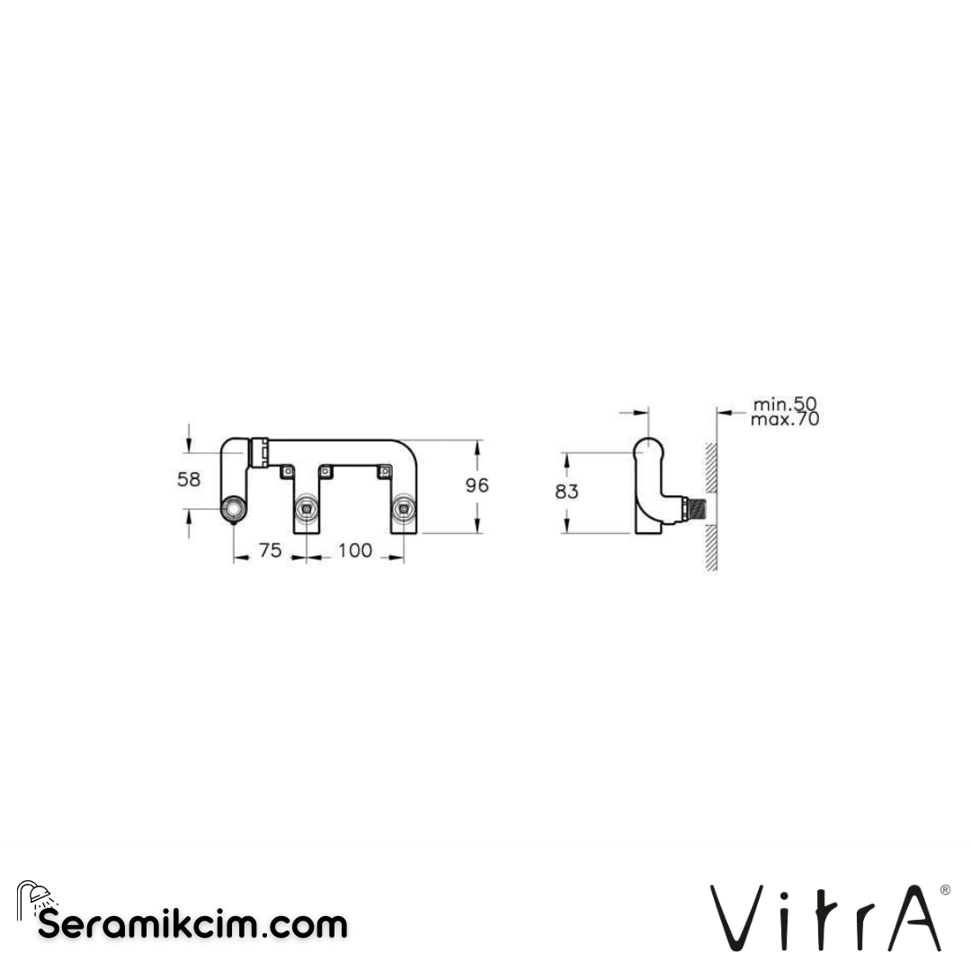 Vitra İstanbul Ankastre Lavabo Bataryası (Sıva Altı Grubu) A42844 - A42844
