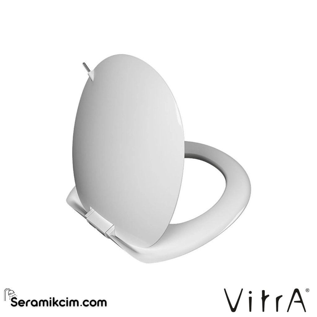 VitrA İstanbul Klozet Kapağı Duroplast, Üstten Sıkmalı Yavaş Kapanır, Metal Menteşeli, Beyaz 166-003-109 - 166-003-109