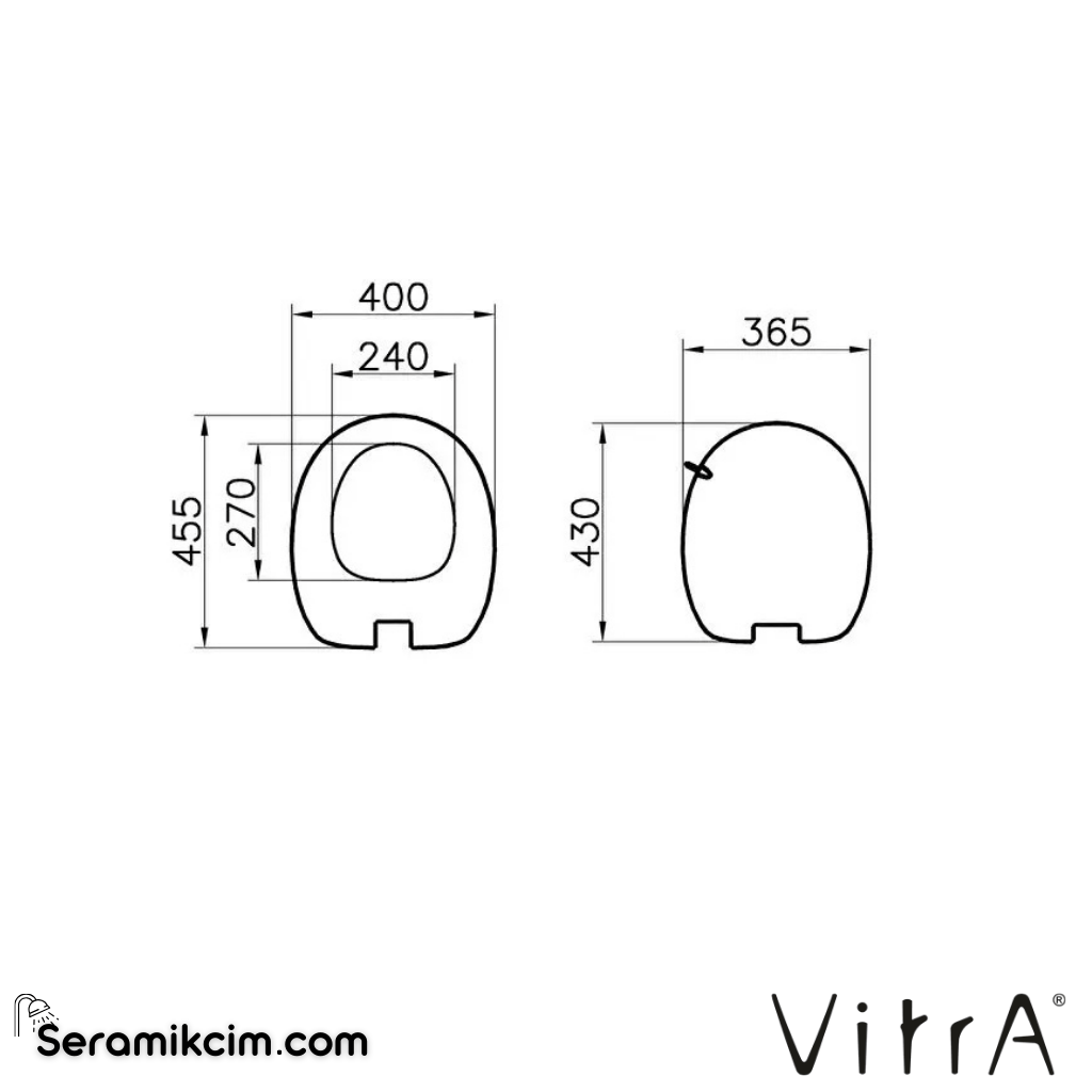 VitrA İstanbul Klozet Kapağı Duroplast, Üstten Sıkmalı Yavaş Kapanır, Metal Menteşeli, Beyaz 166-003-109 - 166-003-109