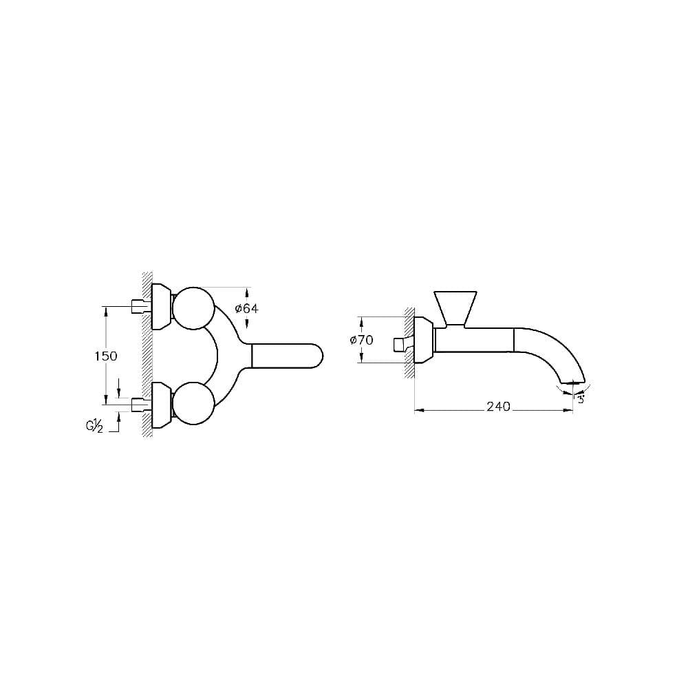 VitrA Liquid Duvardan Lavabo Bataryası A42748 - A42748