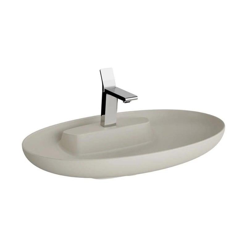 Vitra Memoria Çanak Lavabo Oval, 75X47 Cm Tek Armatür Delikli, Su Taşma Deliksiz, Clean, Mat Bej - 5881B420-0563