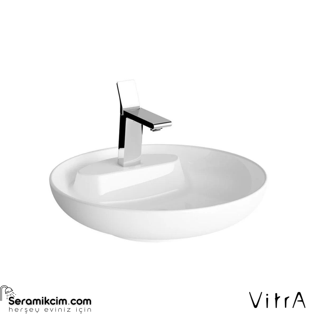 Vitra Memoria Çanak Lavabo Yuvarlak, Kompakt, 50X51 Cm Tek Armatür Delikli, Su Taşma Deliksiz, Clean, Beyaz