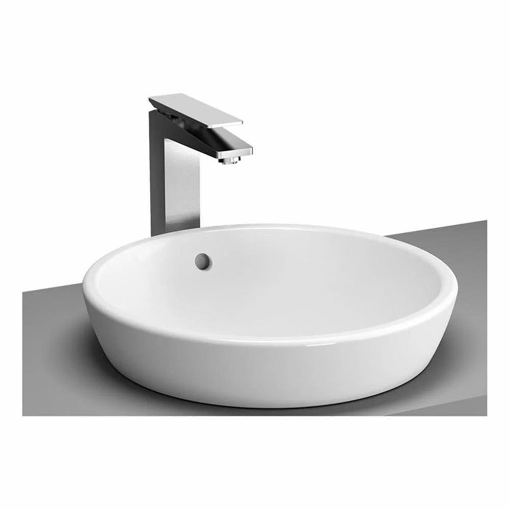 VitrA Metropole Çanak Lavabo Yuvarlak, Kompakt, 45x45 cm Armatür Deliksiz, Su Taşma Delikli, Beyaz - 5940B003-0012