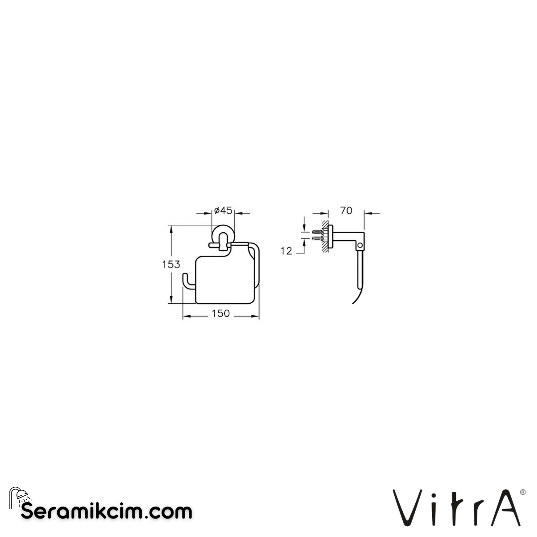 VitrA Minimax Tuvalet Kağıtlığı (kapaklı) A44788 - A44788