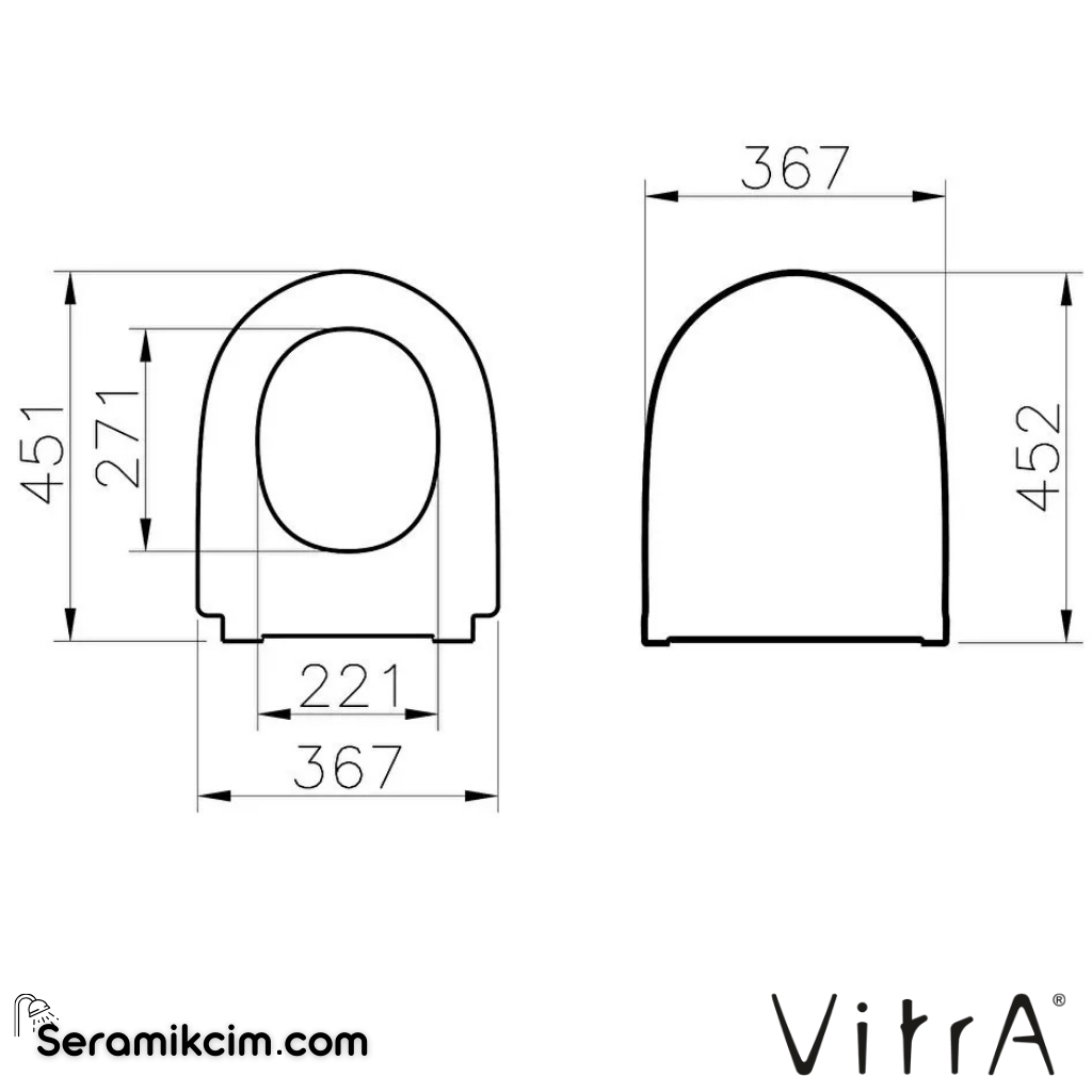 VitrA Nest Klozet Kapağı Slim, Duroplast, Üstten Sıkmalı Yavaş Kapanır, Kolay Sök-Tak, Metal Menteşeli, Beyaz 220-003R009 - 220-003R009
