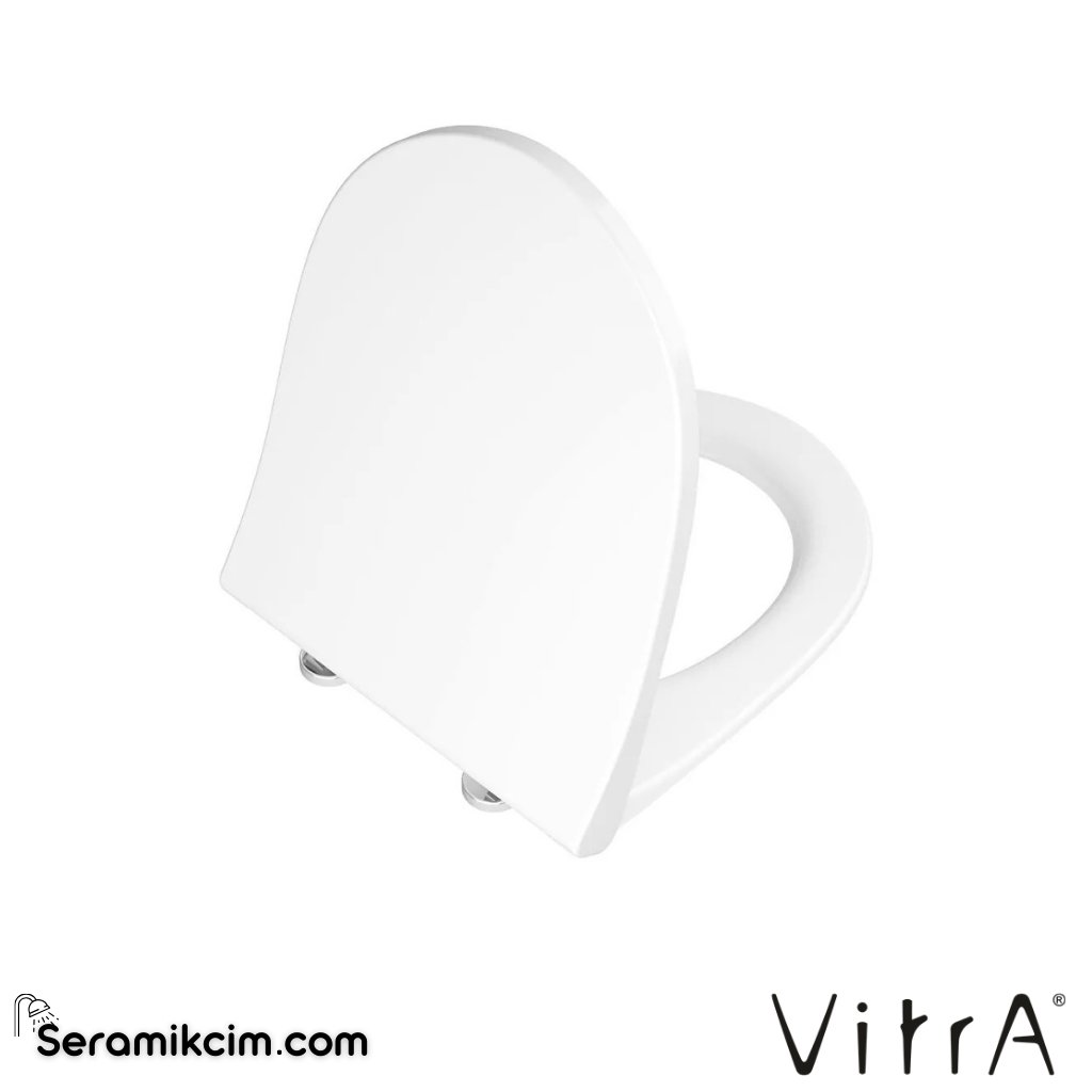 VitrA Nest Klozet Kapağı Slim, Duroplast, Üstten Sıkmalı Yavaş Kapanır, Kolay Sök-Tak, Metal Menteşeli, Beyaz 230-003R009 - 230-003R009