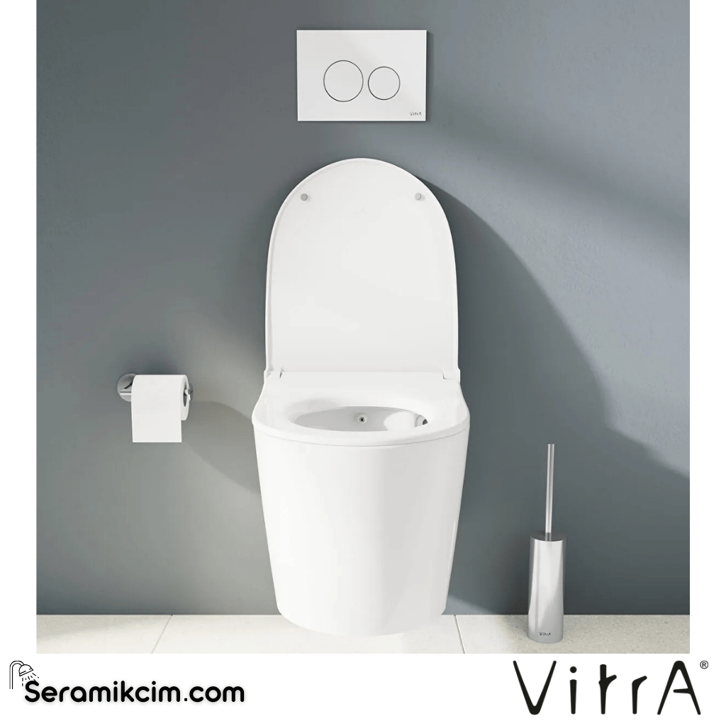 VitrA Nest Klozet Kapağı Slim, Duroplast, Üstten Sıkmalı Yavaş Kapanır, Kolay Sök-Tak, Metal Menteşeli, Beyaz 220-003R009 - 220-003R009