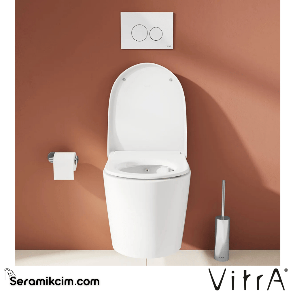 VitrA Nest Klozet Kapağı Slim, Duroplast, Üstten Sıkmalı Yavaş Kapanır, Kolay Sök-Tak, Metal Menteşeli, Beyaz 230-003R009 - 230-003R009