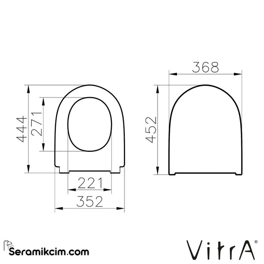 VitrA Nest Klozet Kapağı Slim, Duroplast, Üstten Sıkmalı Yavaş Kapanır, Kolay Sök-Tak, Metal Menteşeli, Beyaz 230-003R009 - 230-003R009
