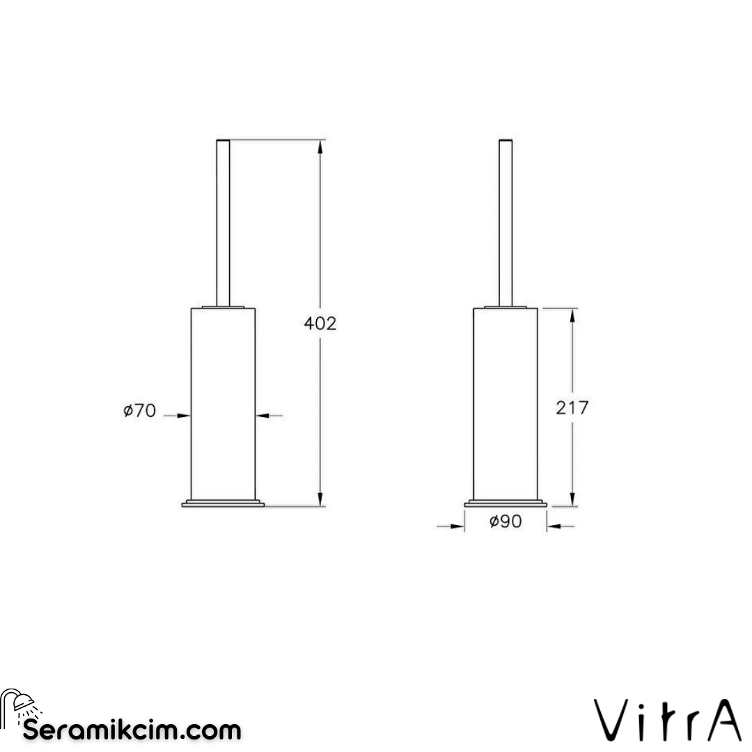 Vitra Origin Classic Tuvalet Fırçalığı (Yerden) (Krom)