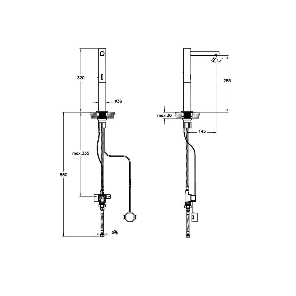 VitrA Origin Temassız Lavabo Bataryası (çanak, pilli, tek su girişli) A4722429 - A4722429