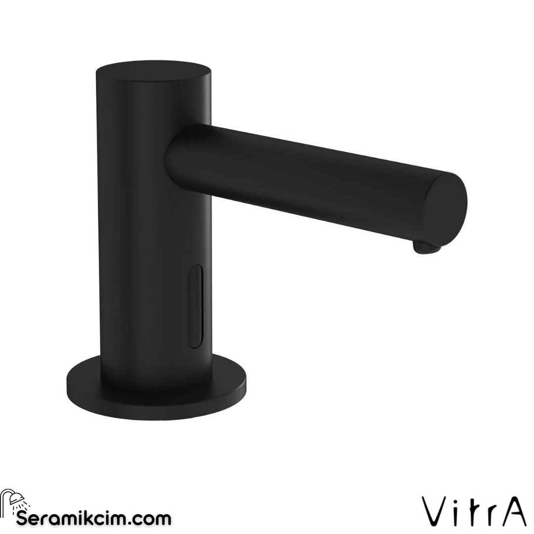 Vitra Origin Temassız Sıvı Sabunluk/Tezgah Üzeri ,Pilli,-Kısa, Mat Siyah