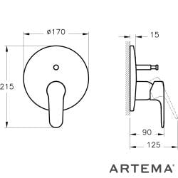 Vitra Root Round Ankastre Banyo Bataryası  (Sıva Üstü Grubu), Bakır - A4272726
