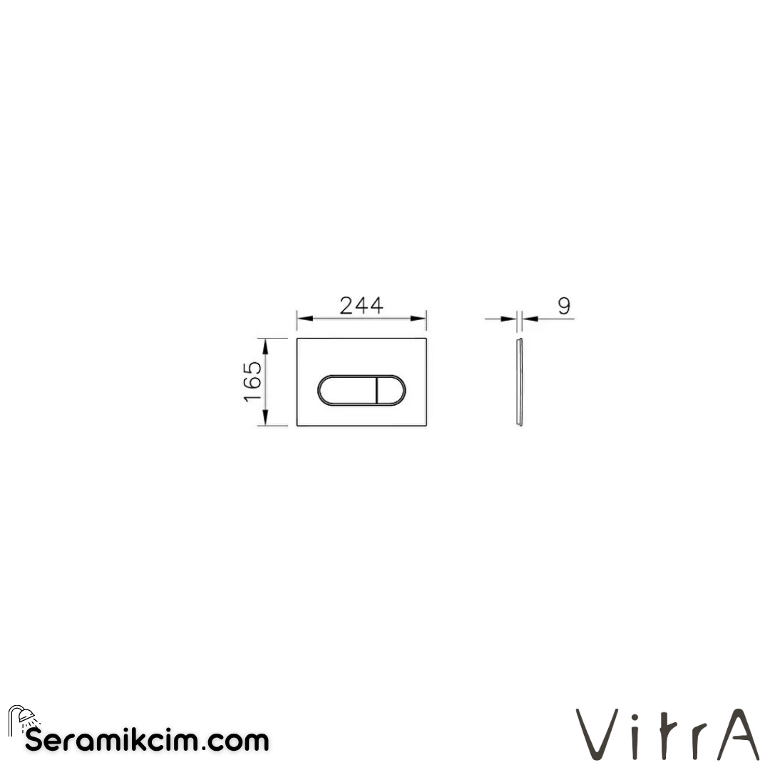 VitrA Root Round Kumanda Paneli, Fırçalı nikel 740-2295 - 740-2295
