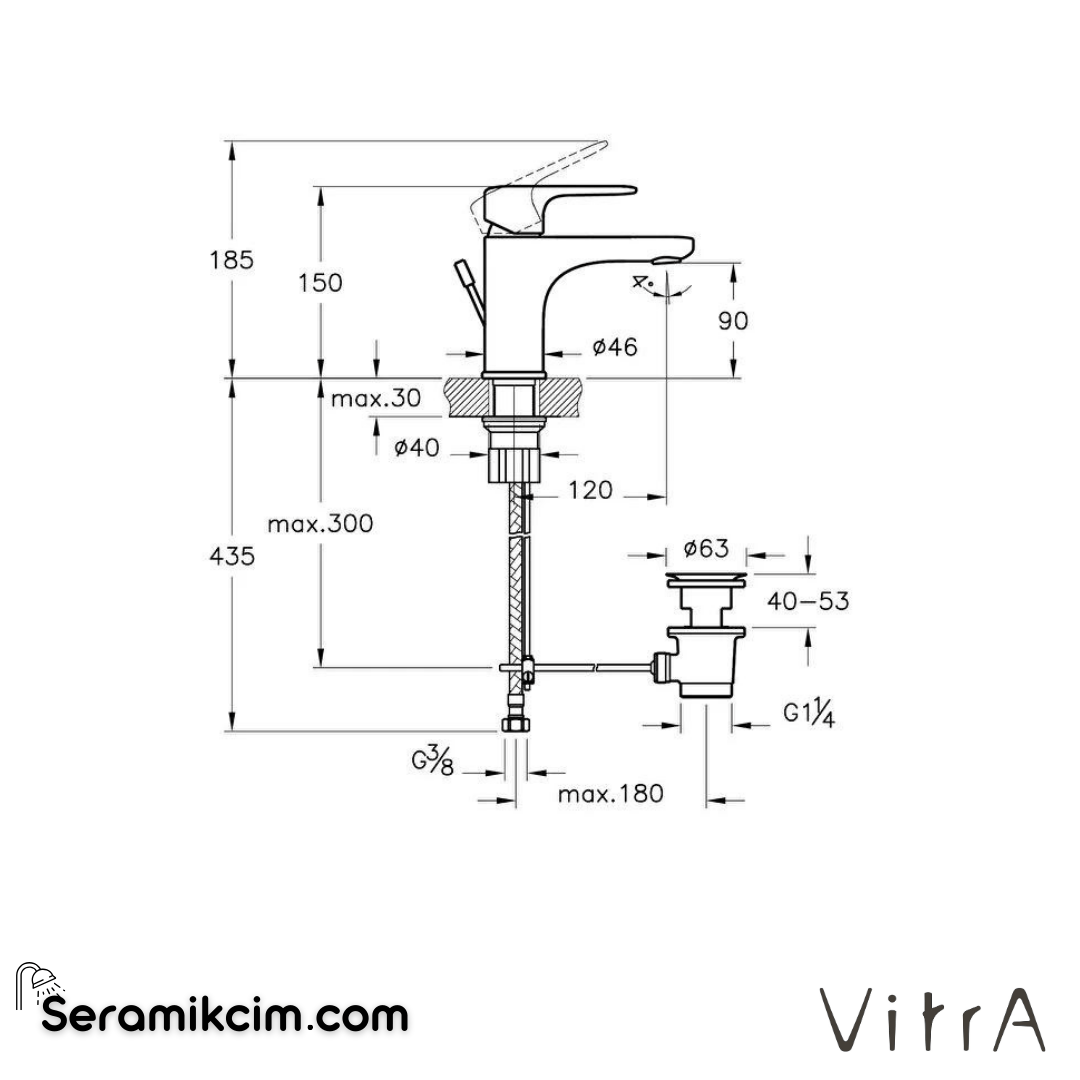 Vitra Root Round Lavabo Bataryası Pop-Uplı , Altın - A4272223