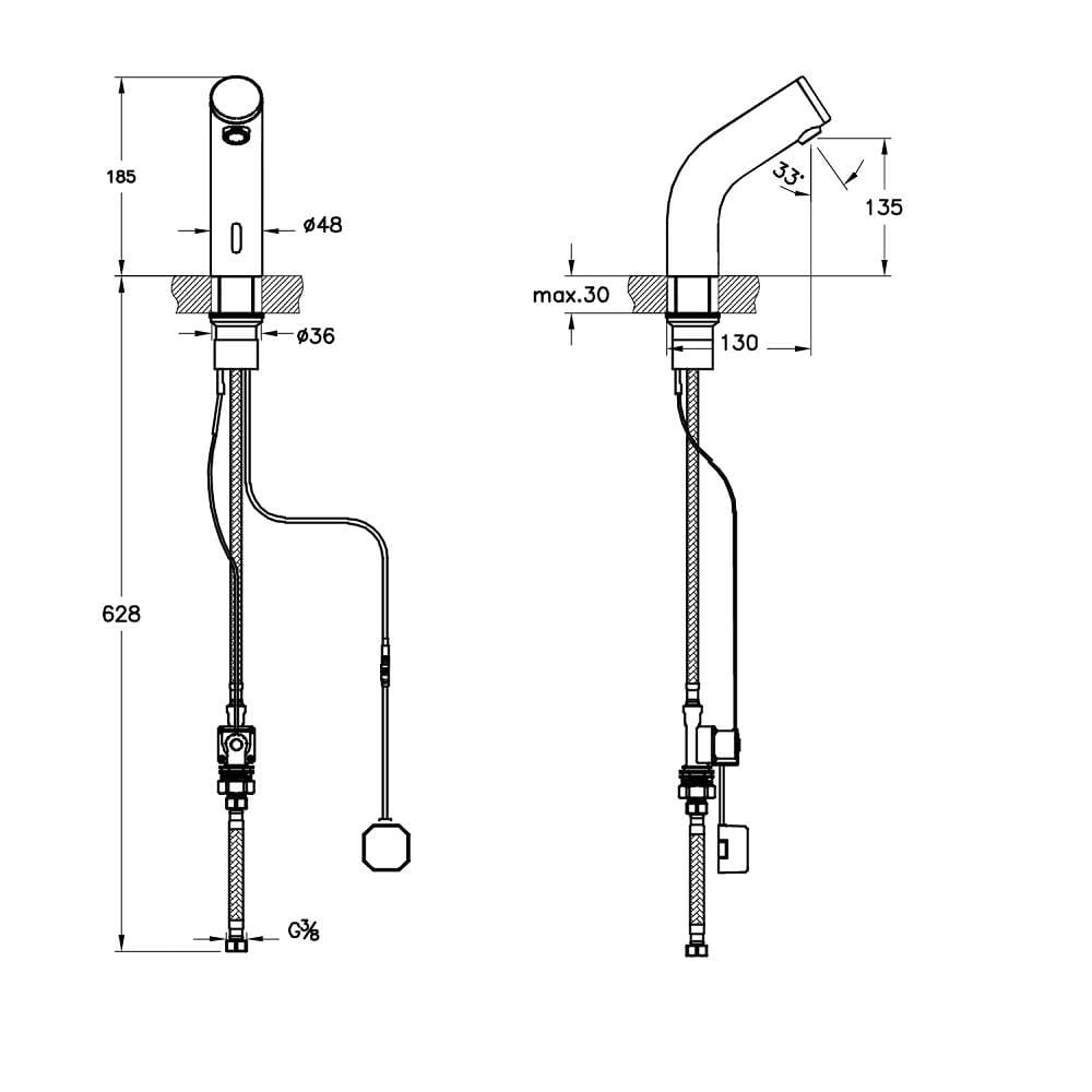 VitrA Sento Kids Temassız Lavabo Bataryası Elektrikli, Tek Su Girişli A47188 - A47188