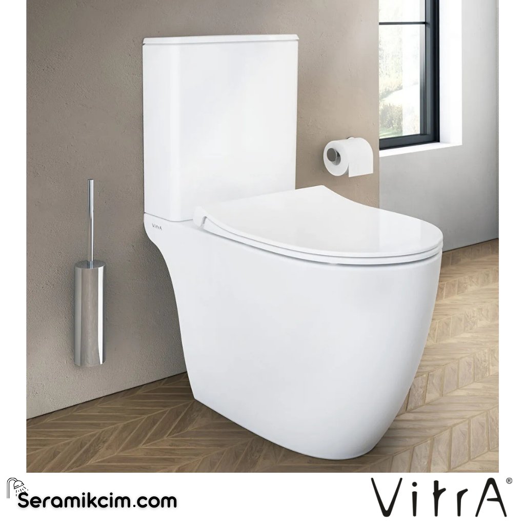 VitrA Sento Klozet Kapağı Slim, Duroplast, Üstten Sıkmalı Yavaş Kapanır, Kolay Sök-Tak, Metal Menteşeli, Beyaz 130-003R009 - 130-003R009