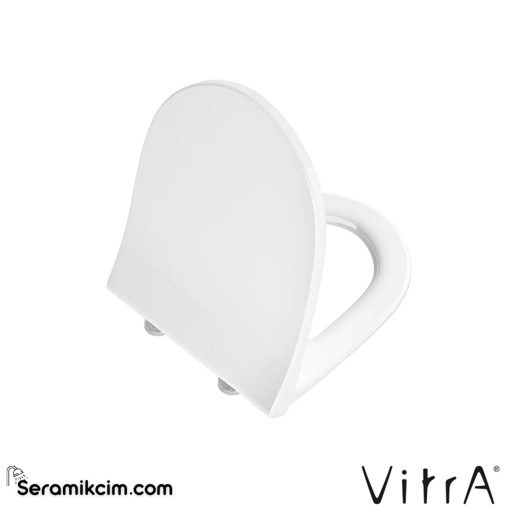 VitrA Sento Klozet Kapağı Slim, Duroplast, Üstten Sıkmalı Yavaş Kapanır, Kolay Sök-Tak, Metal Menteşeli, Beyaz 130-003R009 - 130-003R009