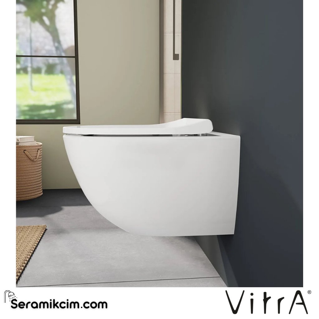 VitrA Sento Klozet Kapağı Slim, Duroplast, Üstten Sıkmalı Yavaş Kapanır, Kolay Sök-Tak, Metal Menteşeli, Beyaz 130-003R009 - 130-003R009