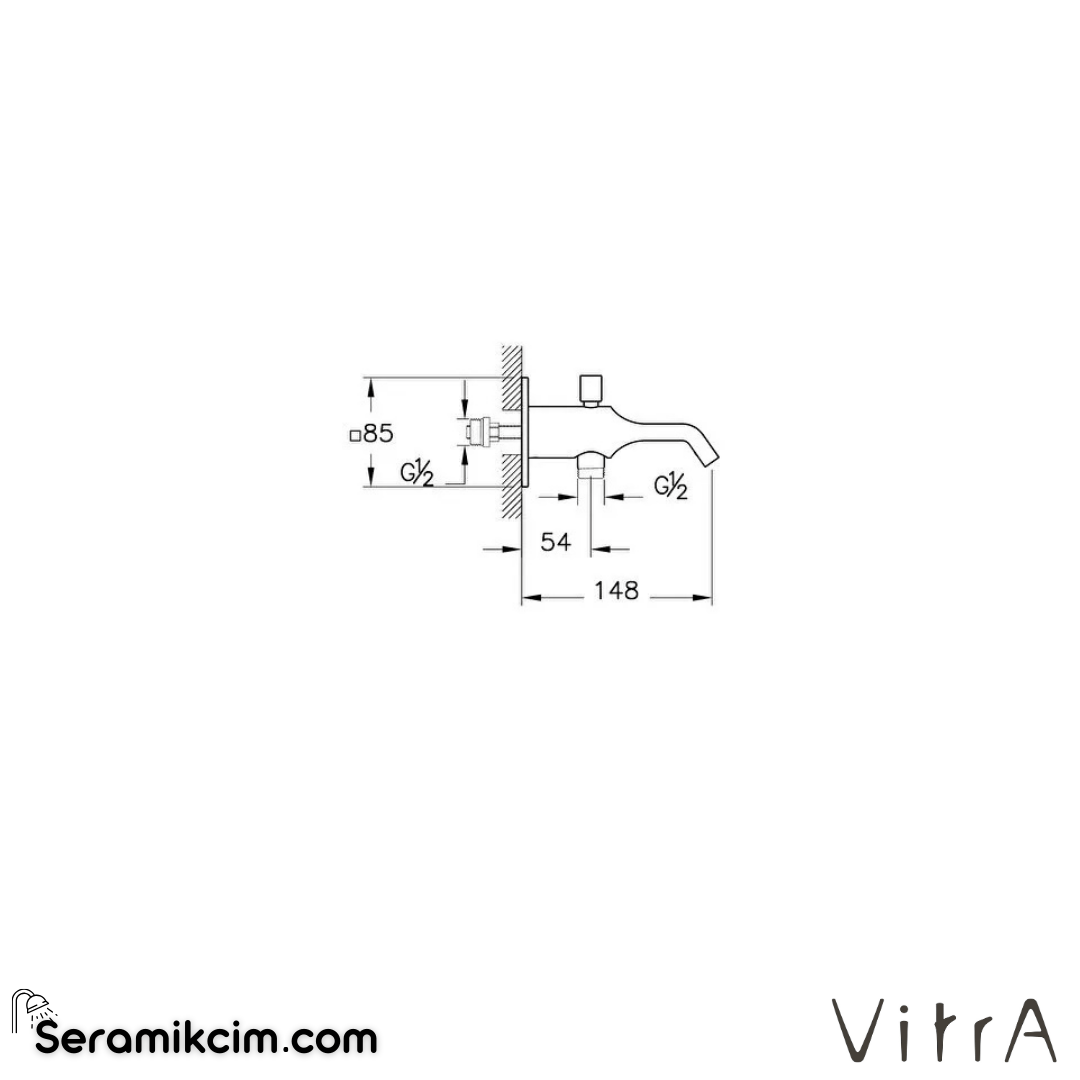 VitrA Suit Çıkış Ucu (el duşu çıkışlı) Parlak Siyah A4291839 - A4291839