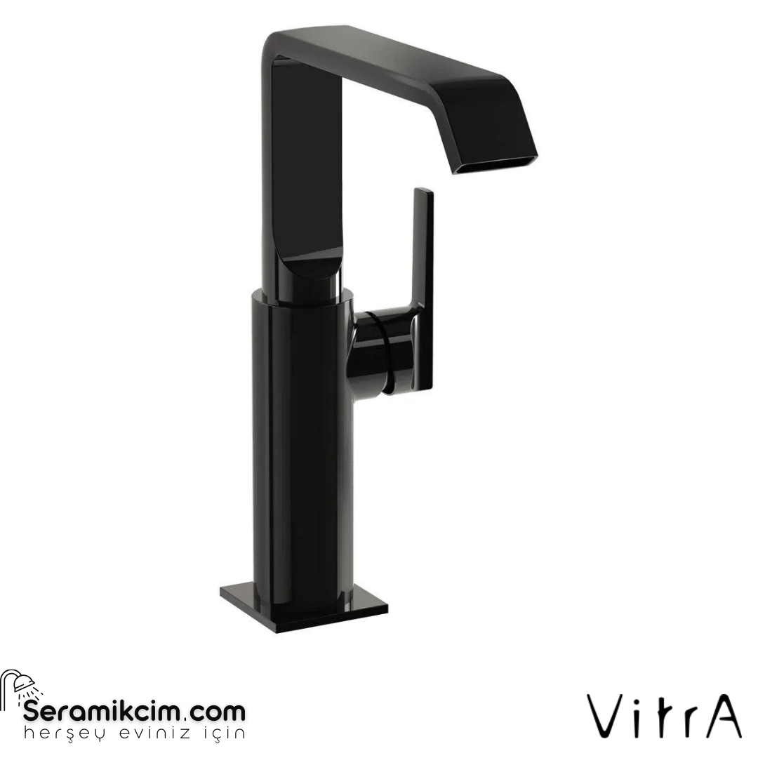 Vitra Suit Lavabo Bataryası Yandan Yüksek, Parlak Siyah