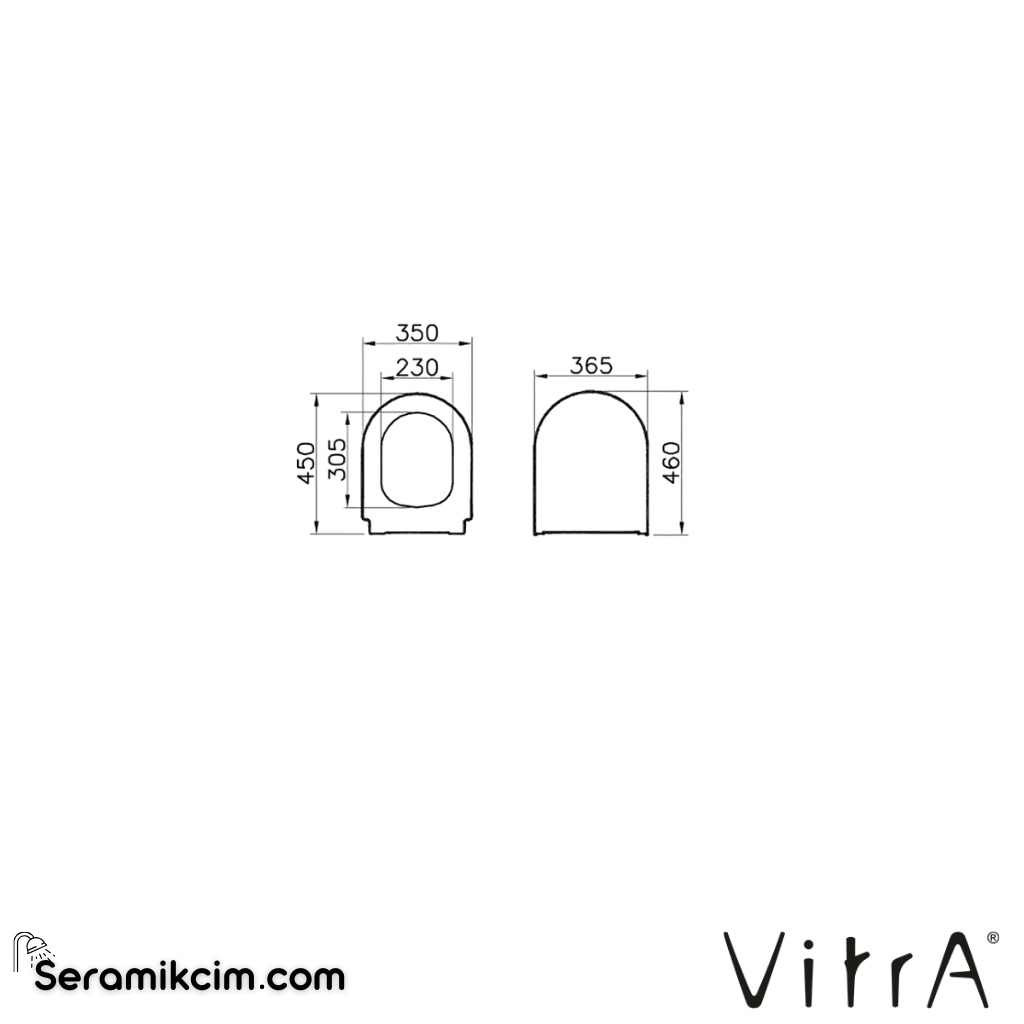 VitrA Universal Klozet Kapağı Duroplast, Üstten Sıkmalı Yavaş Kapanır, Kolay Sök-Tak, Metal Menteşeli, Beyaz 85-003R009 - 85-003R009