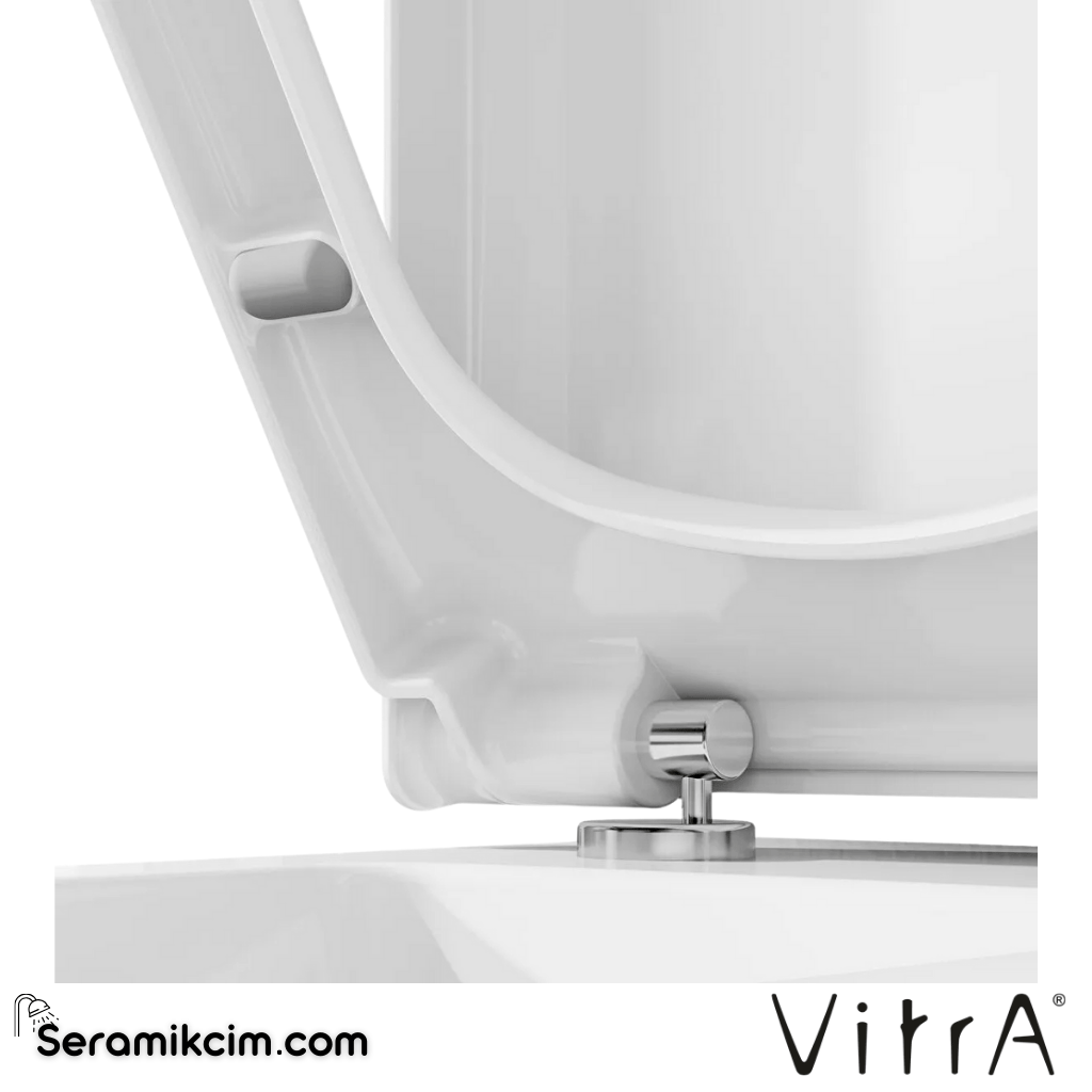VitrA Universal Klozet Kapağı Duroplast, Üstten Sıkmalı Yavaş Kapanır, Kolay Sök-Tak, Metal Menteşeli, Beyaz 85-003R009 - 85-003R009