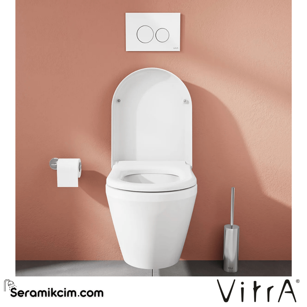 VitrA Universal Klozet Kapağı Duroplast, Üstten Sıkmalı Yavaş Kapanır, Kolay Sök-Tak, Metal Menteşeli, Beyaz 85-003R009 - 85-003R009