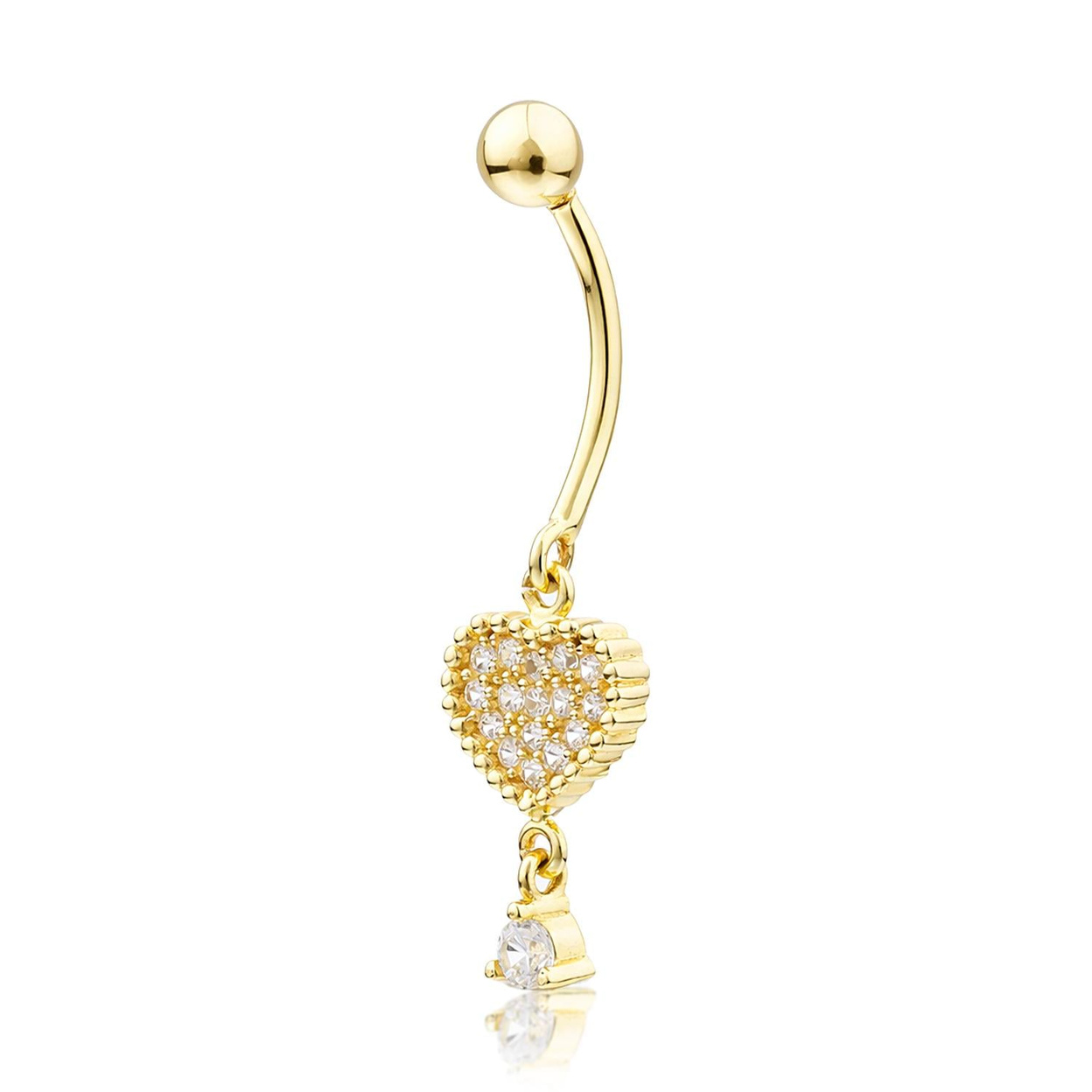 14 Ayar kalp model göbek piercing