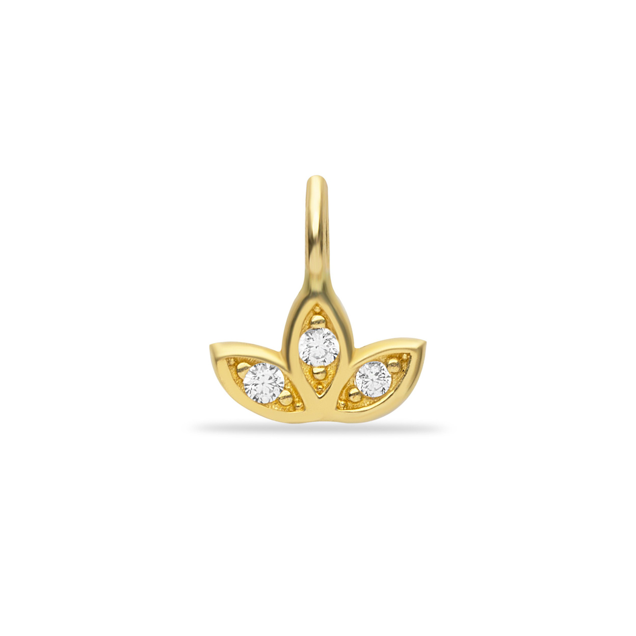 14 Ayar lotus taşlı charm