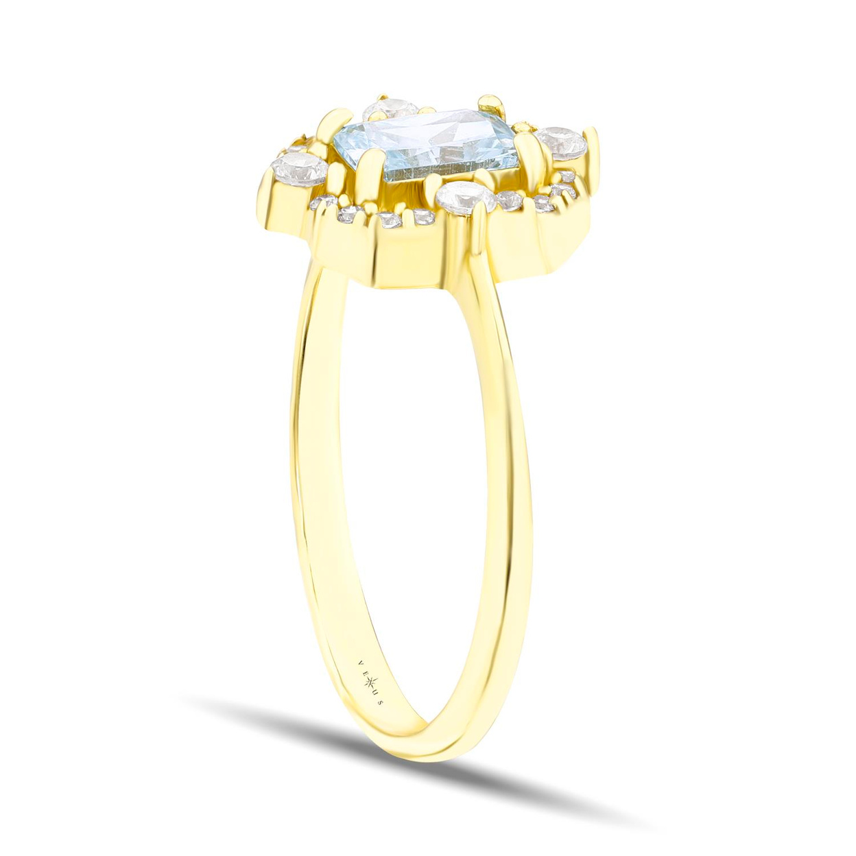 14 Ayar renkli baget taşlı yüzük 