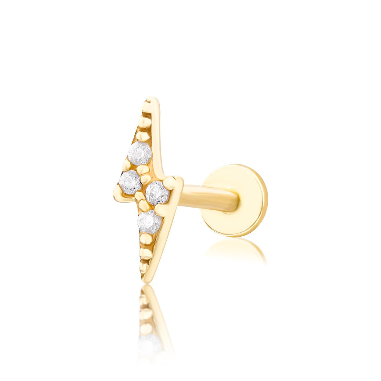 14 Ayar şimşek taşlı piercing