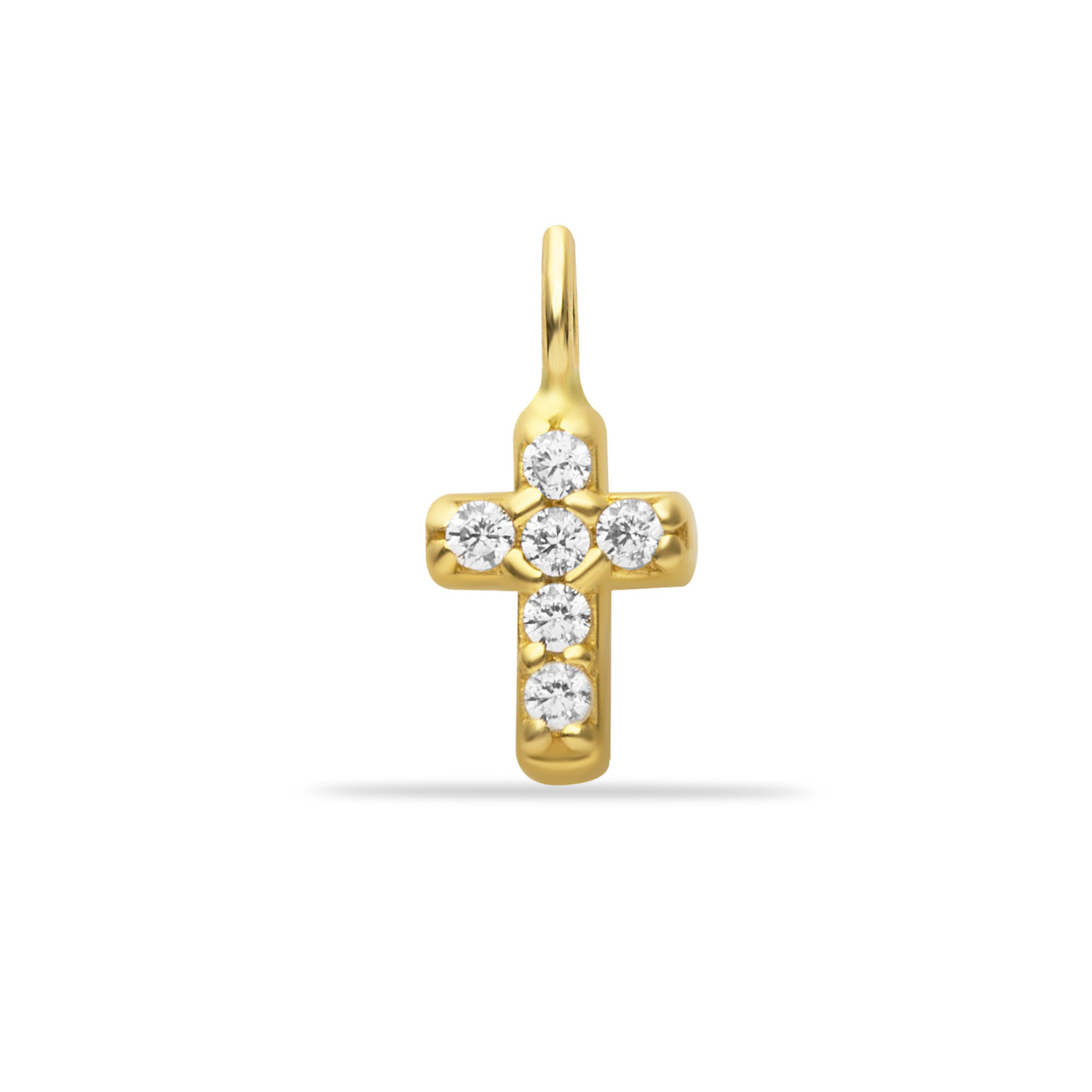 14 Ayar taşlı haç model charm