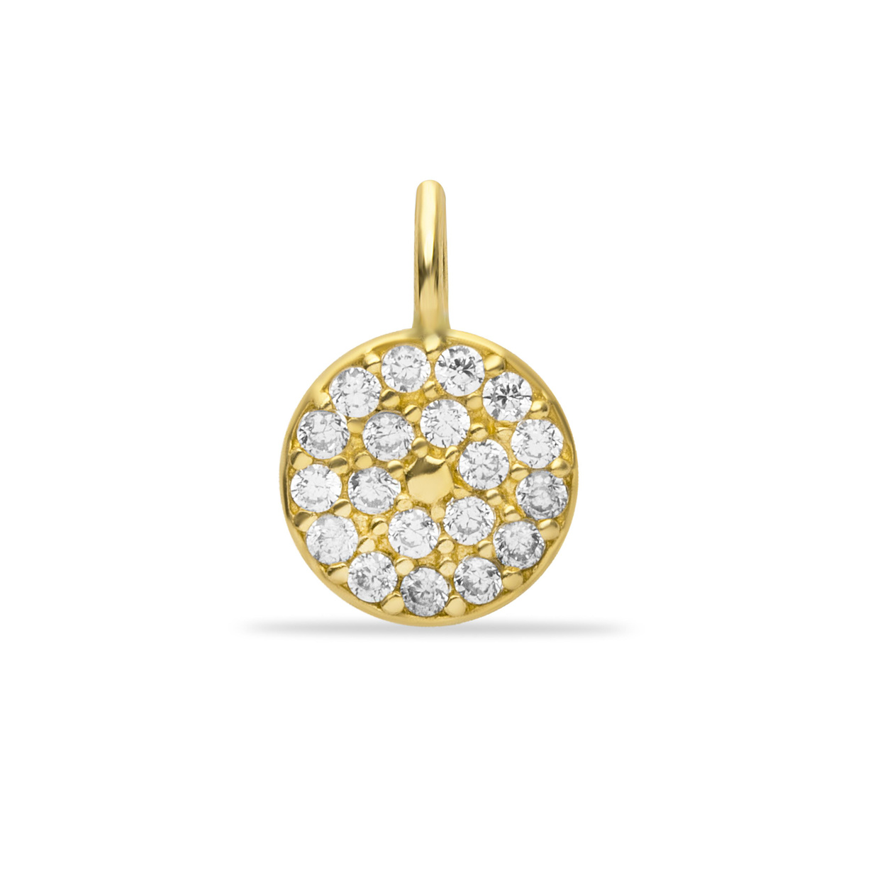 14 Ayar yuvarlak taşlı charm