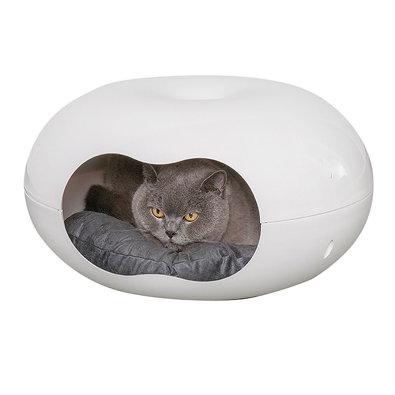 Домик для кошки спб. Moderna лежанка-домик doonut с подушкой 49*49*27см. Домик с лежанкой для кошек. Пластиковый домик для кошек. Круглый домик для кошки.