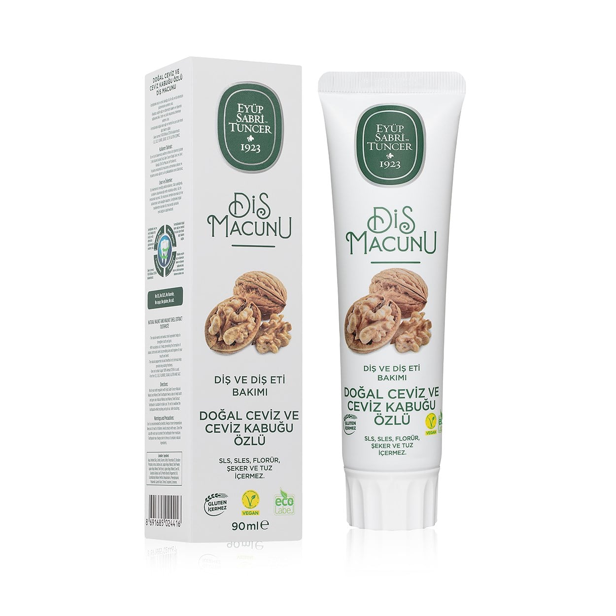 DOĞAL CEVİZ VE CEVİZ KABUĞU ÖZLÜ DİŞ MACUNU 90 ML - YENİ