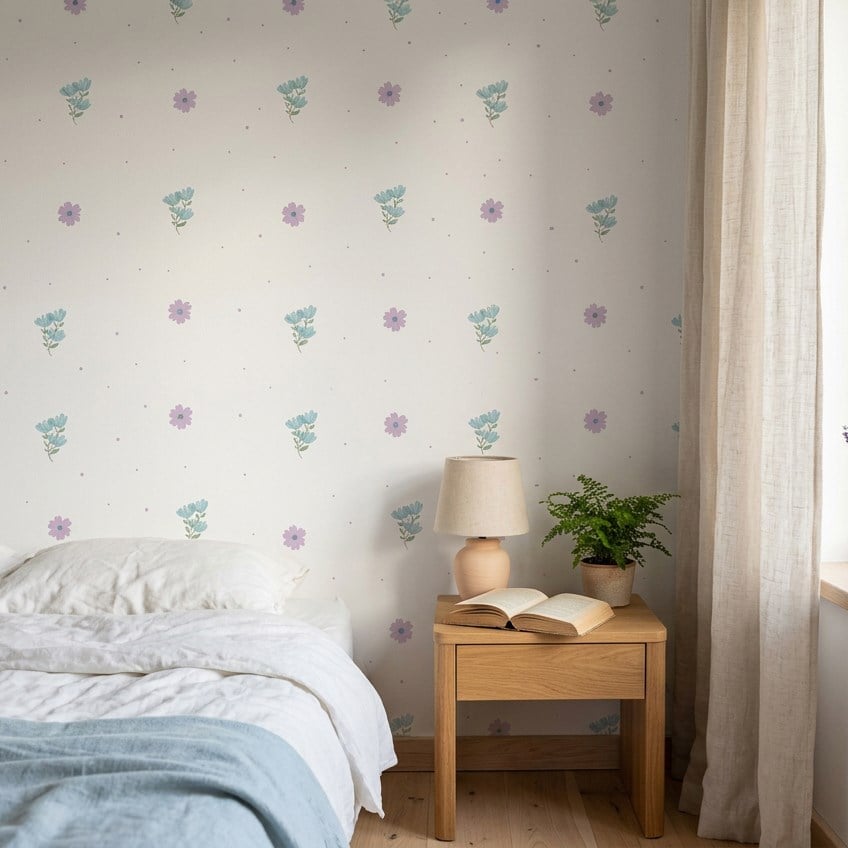 Pastel Minimal Çiçekli Poster Duvar Kağıdı