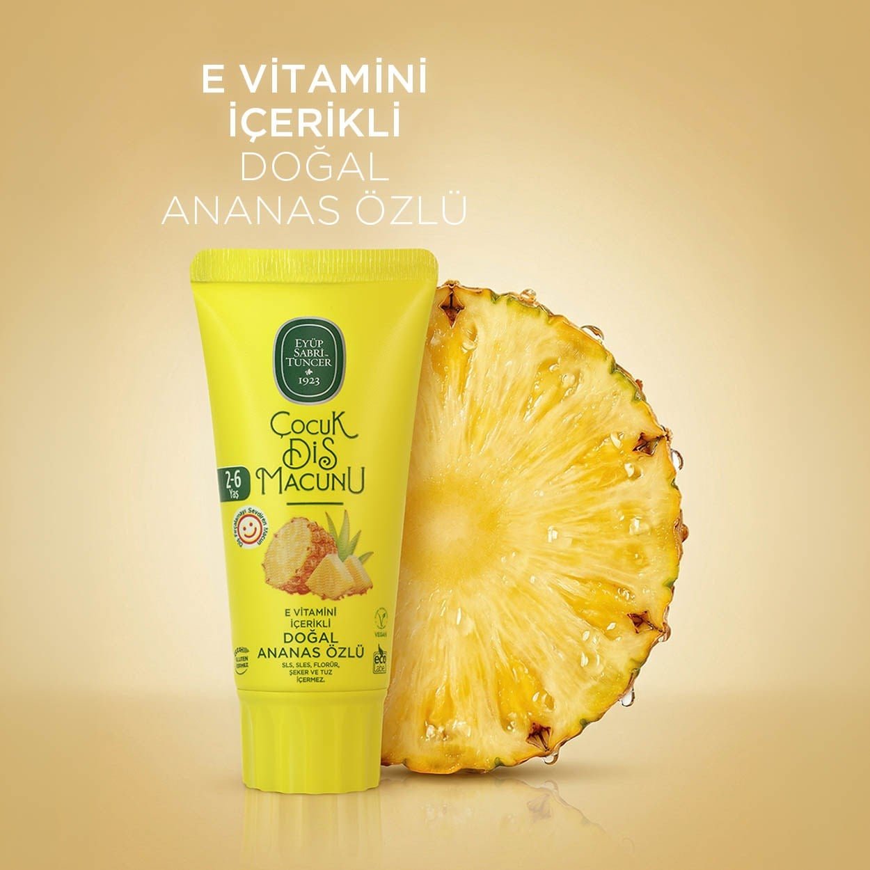 Doğal Ananas Özlü 2-6 Yaş Çocuk Diş Macunu 60 ml
