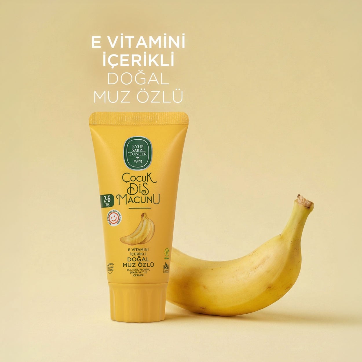 Doğal Muz Özlü 2-6 Yaş Çocuk Diş Macunu 60 ml