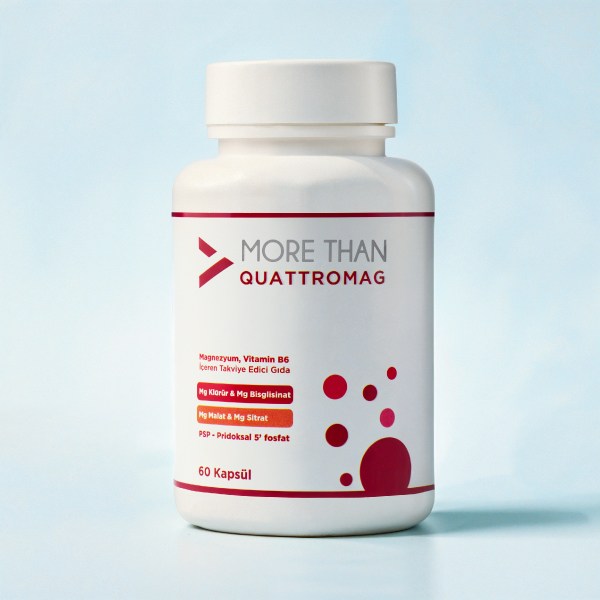 More Than Quattromag Magnezyum Kompleks (Klorür - Bisglisinat - Sitrat - Malat ve B6) 60 Kapsül