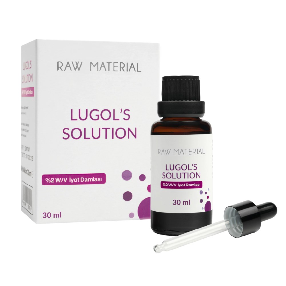 Raw Material Lugol's Solution İyot %2 Damla 30 ml | %2 İyot & %4 Potasyum İyodür |