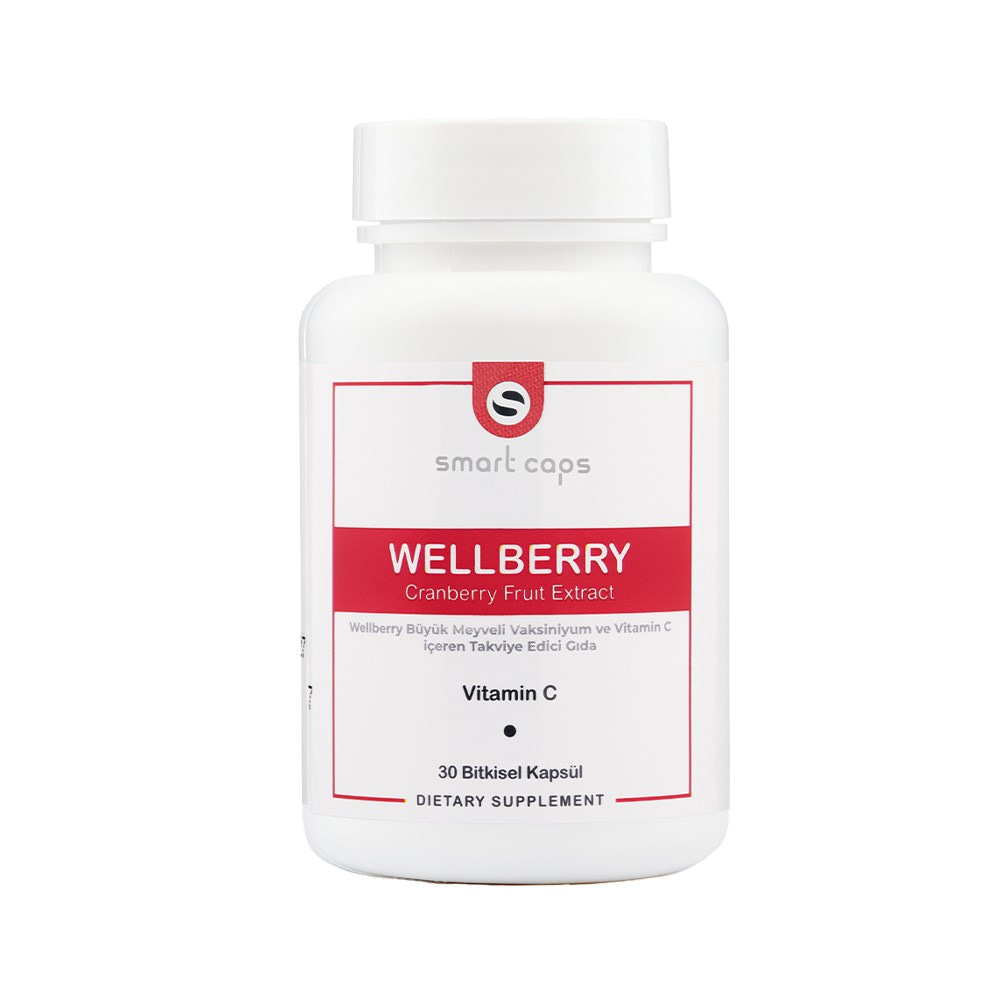 Smart Caps Wellberry Cranberry 30 Kapsül (Vaksiniyum Meyve Ekstresi, C vitamini)
