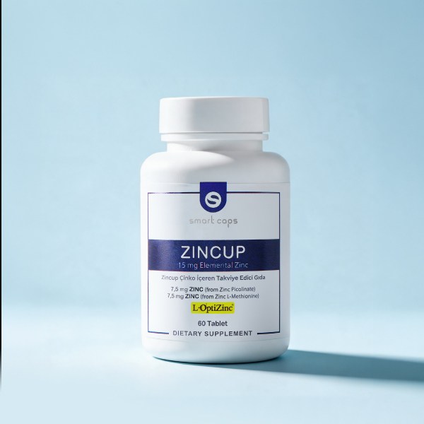 Smart Caps ZincUP Çinko 60 Tablet | L-Metiyonin, Pikolinat | Saç & Cilt & Tırnak & Bağışıklık