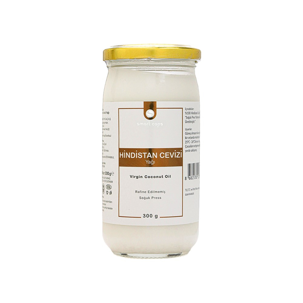 Smart Caps Hindistan Cevizi Yağı 300 gr - (%100 Bitkisel, Virgin Coconut Oil)