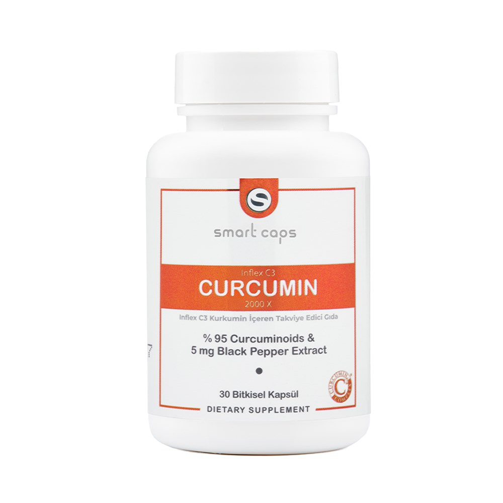 Smart Caps İnflex C3 Kurkumin 30 Kapsül | Curcumin, Zerdeçal, Karabiber Ekstre