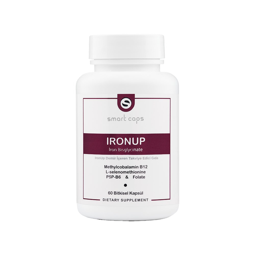 Smart Caps Ironup Demir Bisglisinat 60 Kapsül | Yüksek Biyoyararlanım- Vitamin C